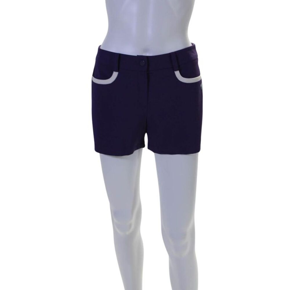 Torbist Womens Mid Rise Flat Front Casual Shorts Mulberry Purple Size 28